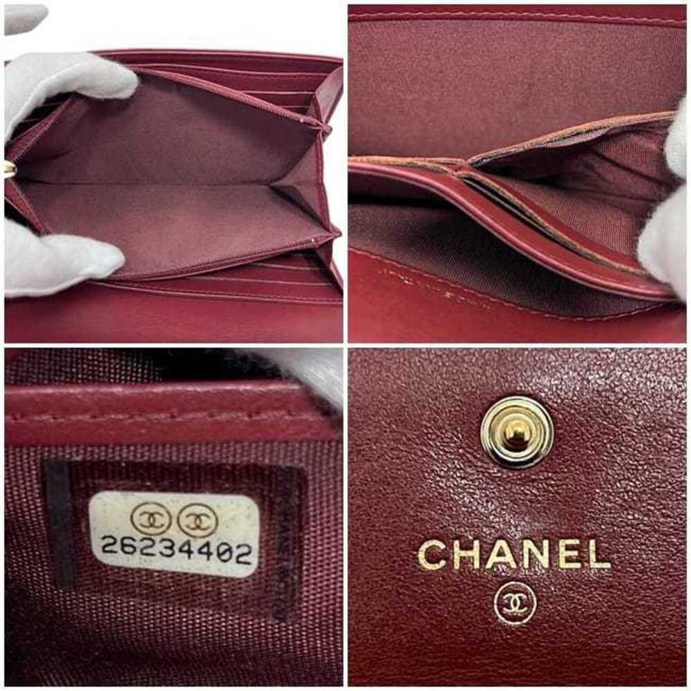 CHANEL Authentic Red Leather Logo Wallet - Picture 5 of 11